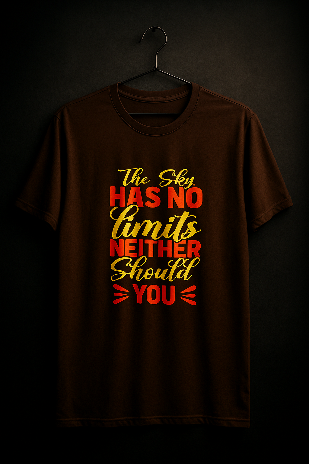 Brown printed t shirt