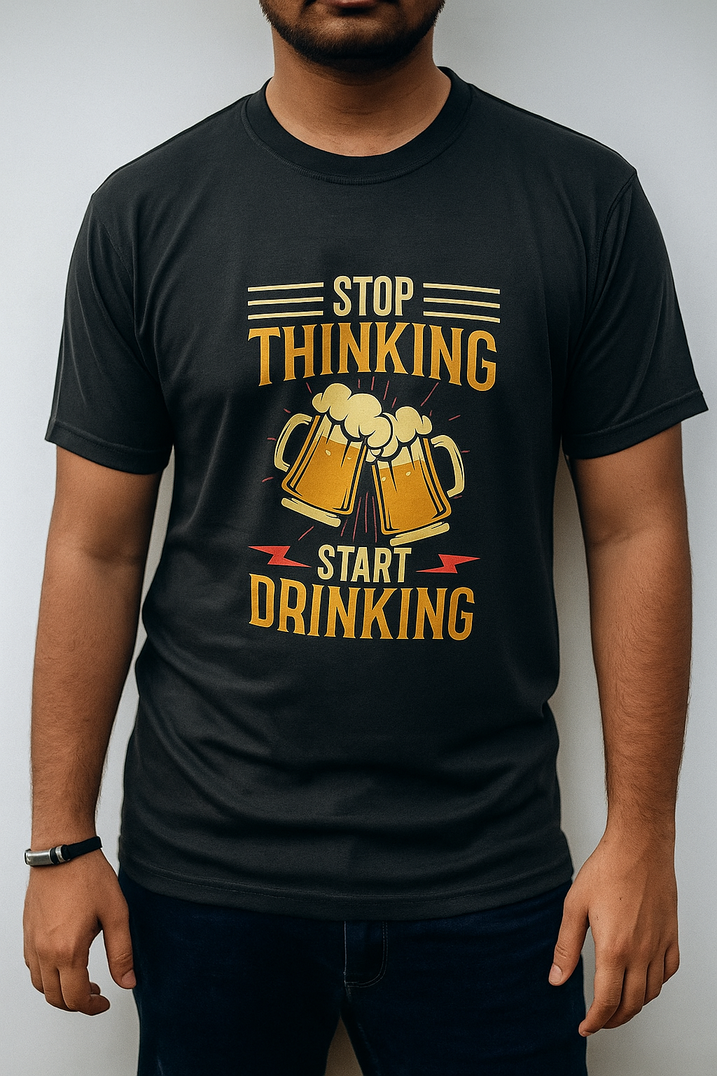 Dark Grey Graphic Printed T-Shirt