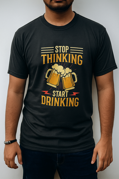 Dark Grey Graphic Printed T-Shirt