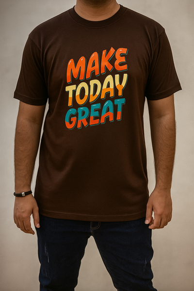 Brown printed T-Shirt
