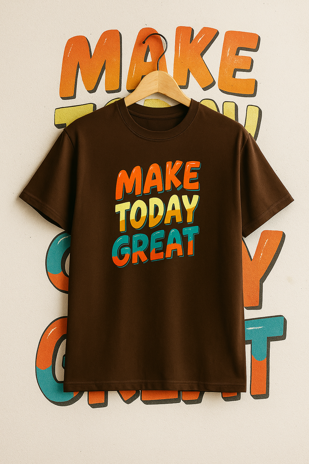 Brown printed T-Shirt